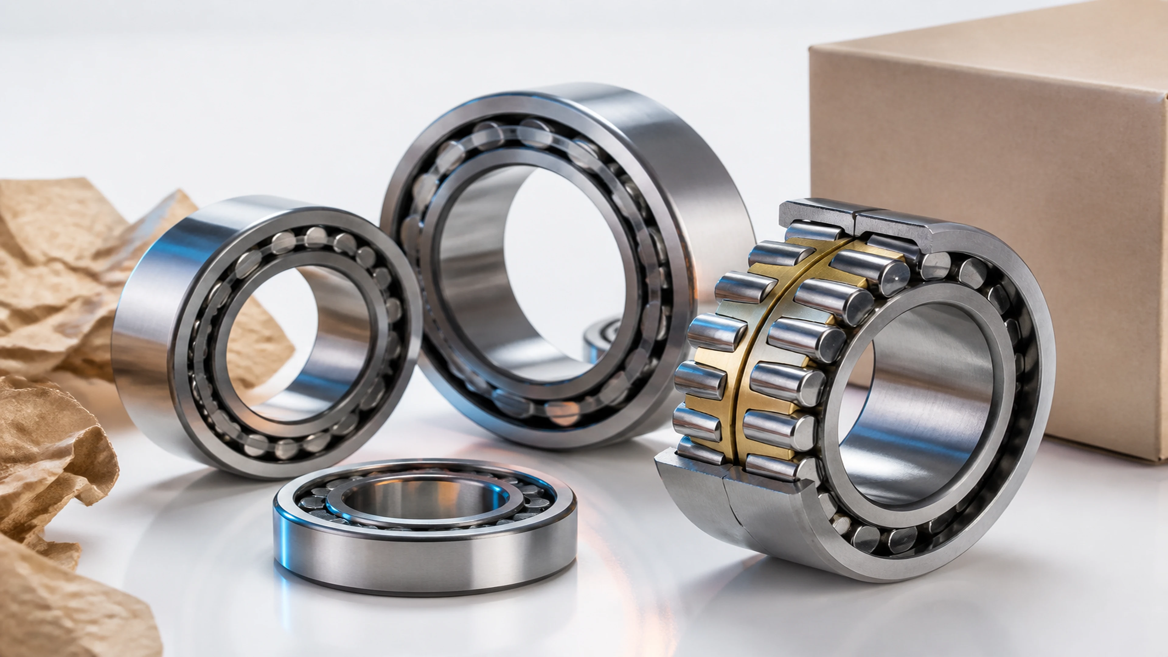 Cylindrical roller bearings with neutral packing